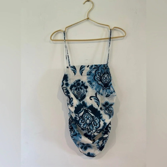 NWT Zara Paisley Floral Gathered Sleeveless Top - Picture 2 of 5